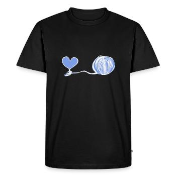 Symbole du cœur laine ligne rose amour - T-shirt Premium bio Homme - noir - Devant - Nico (187cm)