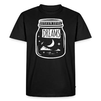 A glass with dreams - a jar - Men's Premium Organic T-Shirt - black - Front - Nico (187cm)