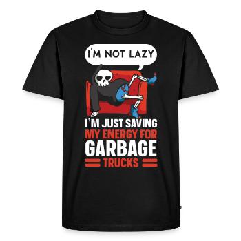 Garbage Truck Trash Collector Recycling Waste - Men's Premium Organic T-Shirt - black - Front - Nico (187cm)