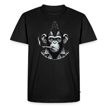 Punk cigare chimpanzé - T-shirt Premium bio Homme - noir - Devant - Nico (187cm)