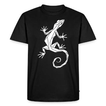 Gecko Polygon – Design minimaliste pour reptiles - T-shirt Premium bio Homme - noir - Devant - Nico (187cm)