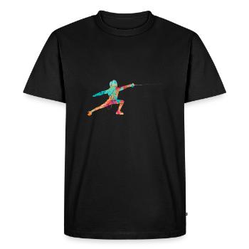 Escrime et escrime PopArt - T-shirt Premium bio Homme - noir - Devant - Nico (187cm)