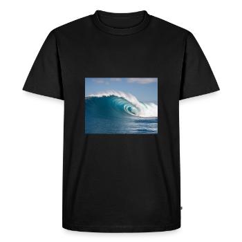 beautiful blue ocean wave of summer - Men's Premium Organic T-Shirt - black - Front - Nico (187cm)