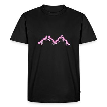 symbole de boucle voler rose angulaire - T-shirt Premium bio Homme - noir - Devant - Nico (187cm)