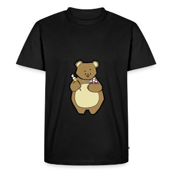 Bear with sugar packets school enrollment gift - Men's Premium Organic T-Shirt - black - Front - Nico (187cm)