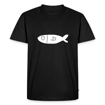 Symbole De Poisson Animal Bleu - T-shirt Premium bio Homme - noir - Devant - Nico (187cm)