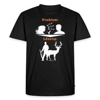 JD - Jäger Shirts - Problem Frau BLA BLA BLA - - Männer Premium Bio T-Shirt - Schwarz - Vorne - Nico (187cm)