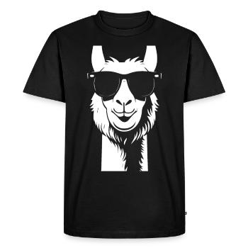 Lama drôle portant des lunettes de soleil Lamas cool - T-shirt Premium bio Homme - noir - Devant - Nico (187cm)