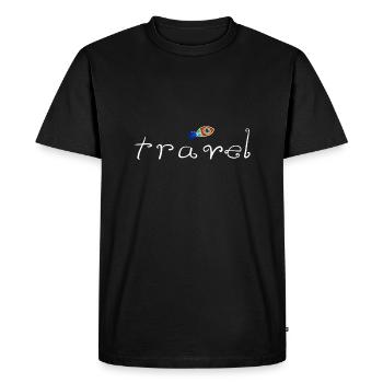 travel travel rocket fly emigrate - Men's Premium Organic T-Shirt - black - Front - Nico (187cm)