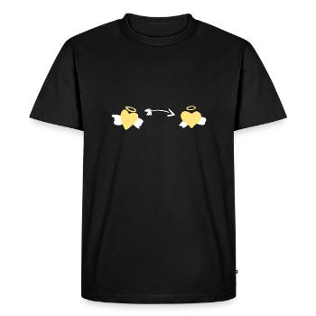 cœur cœur amour ange flèche symbole jaune - T-shirt Premium bio Homme - noir - Devant - Nico (187cm)