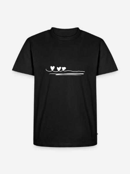 Three Hearts Line - Men's Premium Organic T-Shirt - black