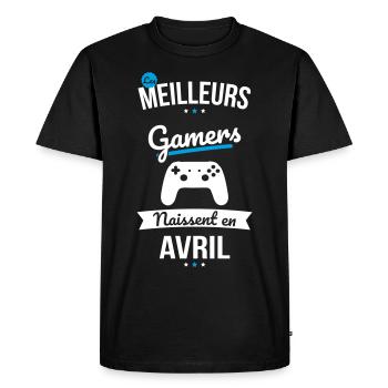 Les meilleurs gamers naissent en Avril - T-shirt Premium bio Homme - noir - Devant - Nico (187cm)