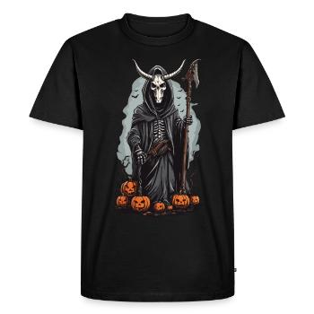 Grim Reaper Halloween Conception de druide démoniaque - T-shirt Premium bio Homme - noir - Devant - Nico (187cm)