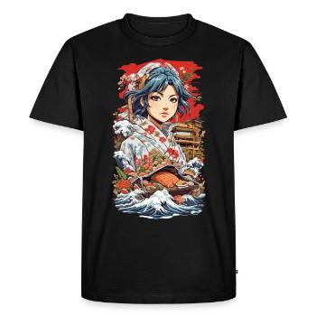 Anime Sushi Aesthetics: Manga Master - Men's Premium Organic T-Shirt - black - Front - Nico (187cm)