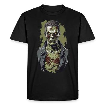 Zombie Night sur Halloween horreur Illustration - T-shirt Premium bio Homme - noir - Devant - Nico (187cm)