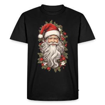 Nostalgique Noël magique Père Noël - T-shirt Premium bio Homme - noir - Devant - Nico (187cm)