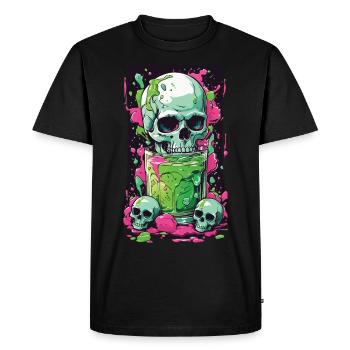 Crâne gothique Weirdcore cadeau Illustration - T-shirt Premium bio Homme - noir - Devant - Nico (187cm)