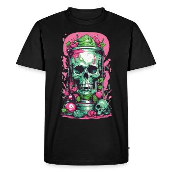 Pastel Goth Occult Skull Weirdcore Design - Men's Premium Organic T-Shirt - black - Front - Nico (187cm)