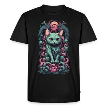Chats démon tentacules monde souterrain Art gothique - T-shirt Premium bio Homme - noir - Devant - Nico (187cm)