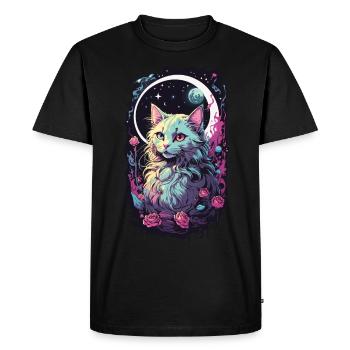 Magical Gothic Pastel Cat - E-Kids Style - Men's Premium Organic T-Shirt - black - Front - Nico (187cm)