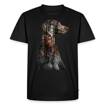 Weimaraner - T-shirt Premium bio Homme - noir - Devant - Nico (187cm)