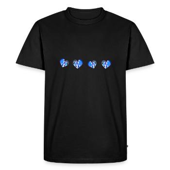 heart hearts blue scars - Men's Premium Organic T-Shirt - black - Front - Nico (187cm)
