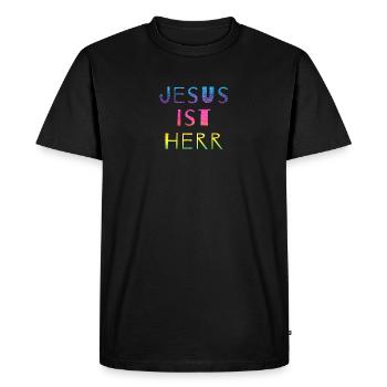 Jésus est Seigneur, sauve, Christ, Seigneur, Dieu, Bible - T-shirt Premium bio Homme - noir - Devant - Nico (187cm)