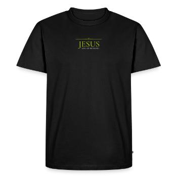 Jésus est Seigneur, sauve, Christ, Jésus Roi, Bible - T-shirt Premium bio Homme - noir - Devant - Nico (187cm)