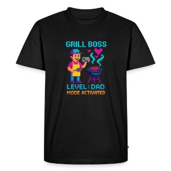 Grill Dad Mode Activé Grilling Father Gaming - T-shirt Premium bio Homme - noir - Devant - Nico (187cm)