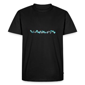 fleurs bleues fleurs ligne de trait brillante - T-shirt Premium bio Homme - noir - Devant - Nico (187cm)
