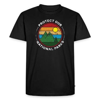 Protect Our National Parks Gift - Men's Premium Organic T-Shirt - black - Front - Nico (187cm)