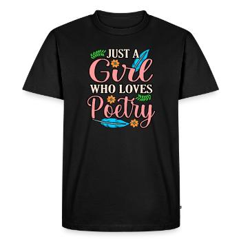 Filles, Poésie, Poète, Écrivain, - T-shirt Premium bio Homme - noir - Devant - Nico (187cm)