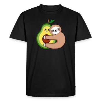 Avocado Vêtements Homme Avocat Lover - T-shirt Premium bio Homme - noir - Devant - Nico (187cm)
