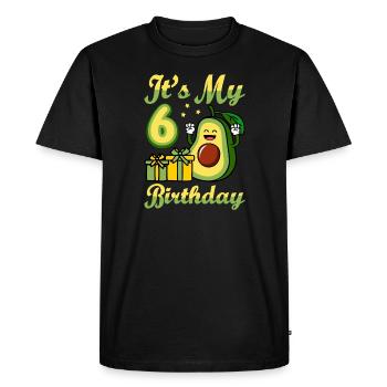 Avocado Lover 6th Birthday Guacamole Avocats - T-shirt Premium bio Homme - noir - Devant - Nico (187cm)
