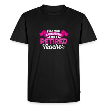 Retired teacher Mother Grandmother Retirement - Men's Premium Organic T-Shirt - black - Front - Nico (187cm)