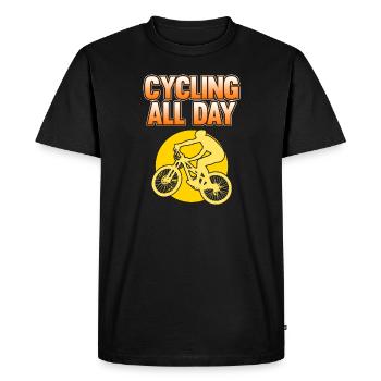 Faire du vélo toute la journée - T-shirt Premium bio Homme - noir - Devant - Nico (187cm)
