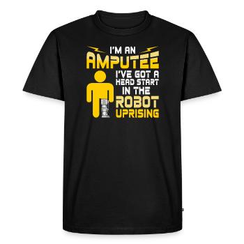 Prothèse robotisée jambe-bras amputée avec jambes - T-shirt Premium bio Homme - noir - Devant - Nico (187cm)