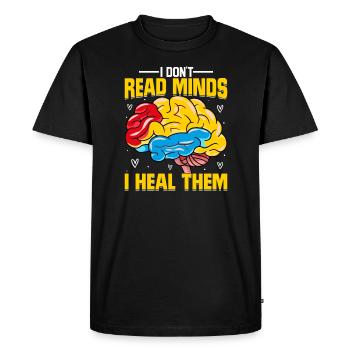 Je ne lis pas les pensées Psychologue scolaire - T-shirt Premium bio Homme - noir - Devant - Nico (187cm)