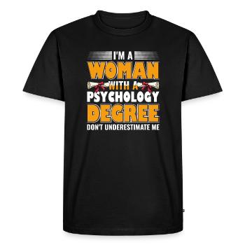 Femme diplômée en psychologie Psychologue scolaire - T-shirt Premium bio Homme - noir - Devant - Nico (187cm)