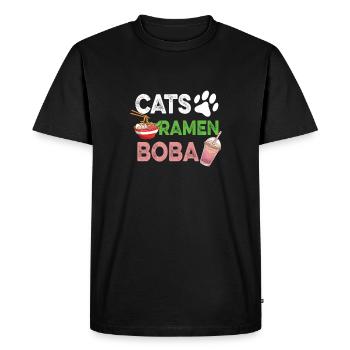 Chats Ramen Boba Thé Chai Buveur de thé Amateurs de thé - T-shirt Premium bio Homme - noir - Devant - Nico (187cm)