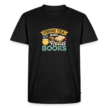 Livres à boire du thé Lire des buveurs de Chai - T-shirt Premium bio Homme - noir - Devant - Nico (187cm)