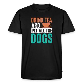 Boire du thé Pet Dogs Chai Buveur - T-shirt Premium bio Homme - noir - Devant - Nico (187cm)