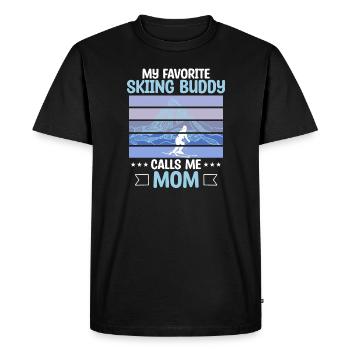 Skiing Buddy m’appelle Maman Ski Skieurs sur neige - T-shirt Premium bio Homme - noir - Devant - Nico (187cm)