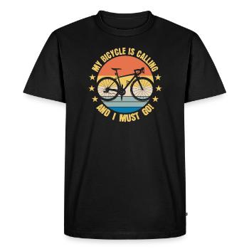 Le vélo appelle les amateurs de cyclisme Bike - T-shirt Premium bio Homme - noir - Devant - Nico (187cm)
