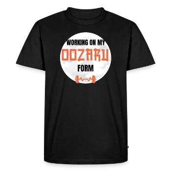 Working on my OOZARU Form Manga Fitness Geek - T-shirt Premium bio Homme - noir - Devant - Nico (187cm)