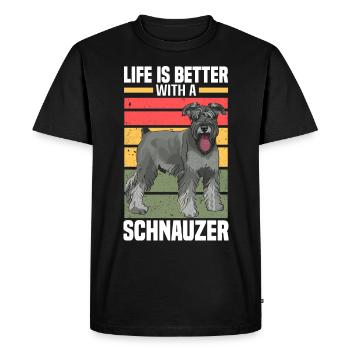 Race de chien Schnauzer - T-shirt Premium bio Homme - noir - Devant - Nico (187cm)
