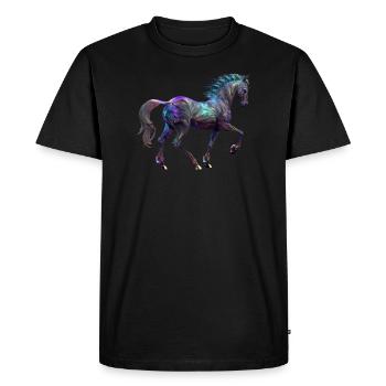 Équitation - T-shirt Premium bio Homme - noir - Devant - Nico (187cm)