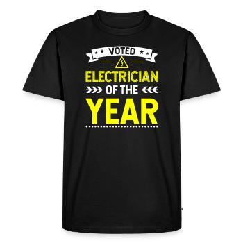 Selected Electrician of the Year - Gift - Men's Premium Organic T-Shirt - black - Front - Nico (187cm)