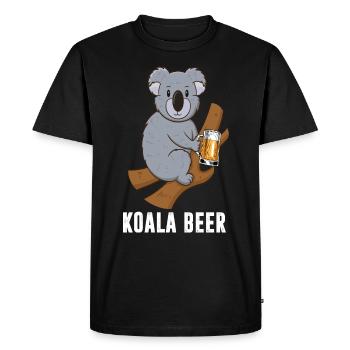 koala and beer beer koala bear australia drink - Men's Premium Organic T-Shirt - black - Front - Nico (187cm)