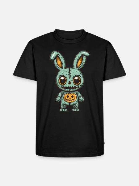 Bunny Halloween Funny Zombie - Men's Premium Organic T-Shirt - black